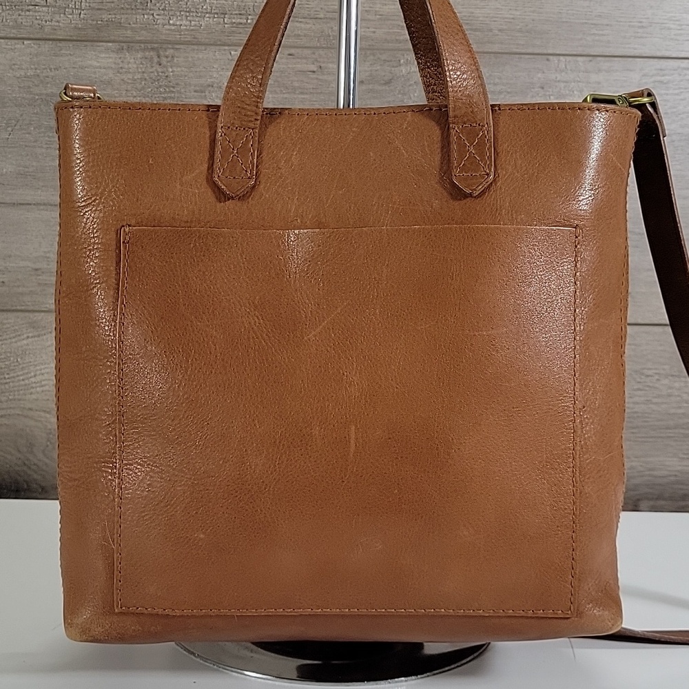 Madewell Transport Cognac Leather Tote Bag - Picture 2 of 13